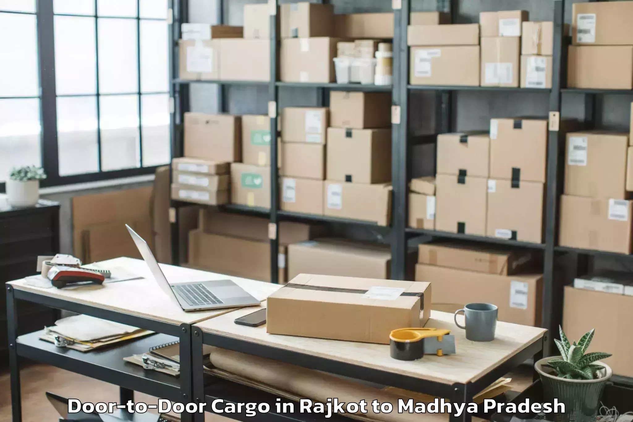 Leading Rajkot to Manawar Door To Door Cargo Provider